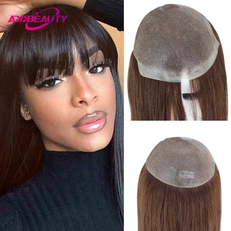 Hair Toppers Human Hair for Women Full PU Human Hair Wigs Straight Indian Human Remy Hairpiece Natural Blond Women's Toupee Unit