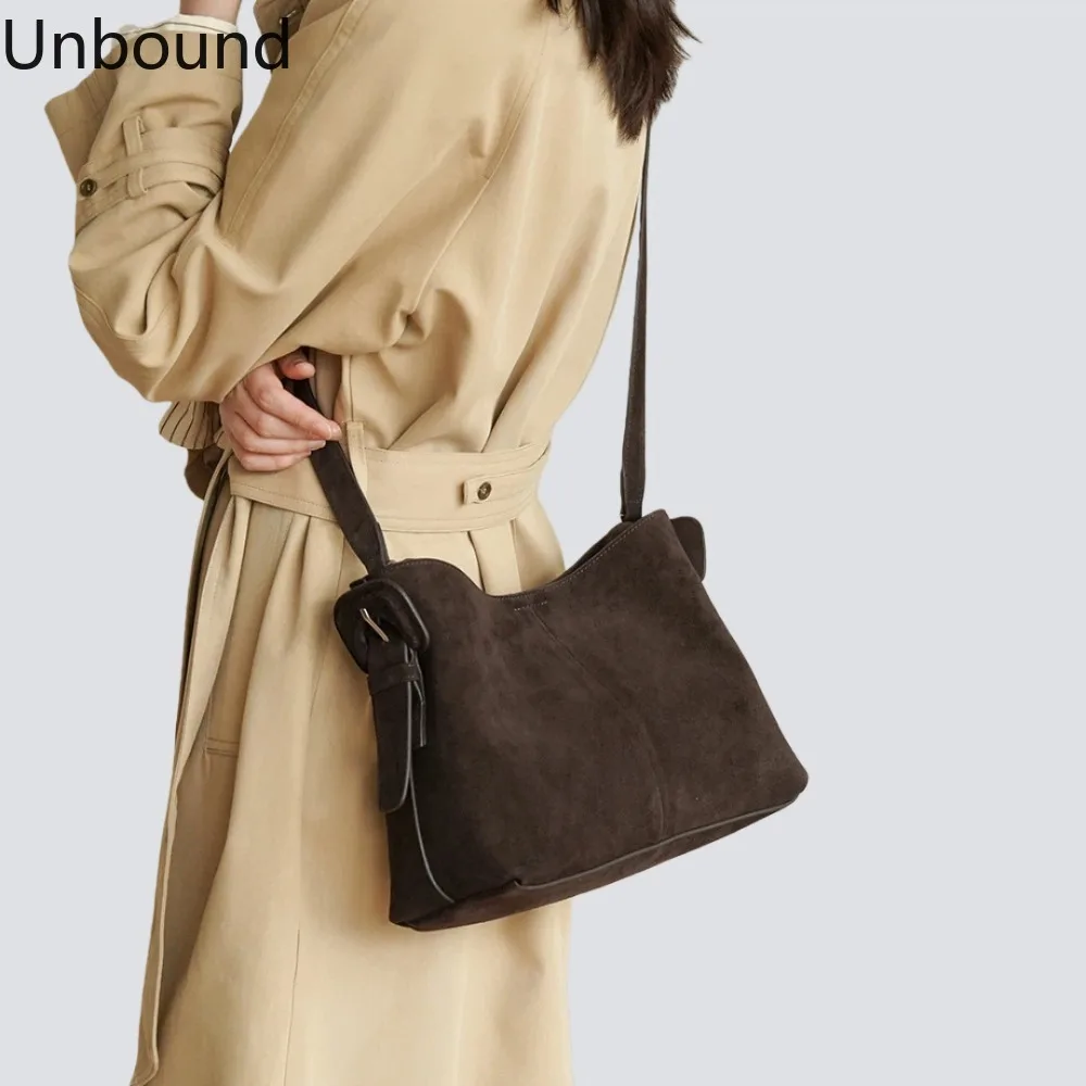 

Винтажная замшевая женская сумка из натуральной кожи, большая вместительная сумка через плечо, роскошная повседневная шикарная новинка