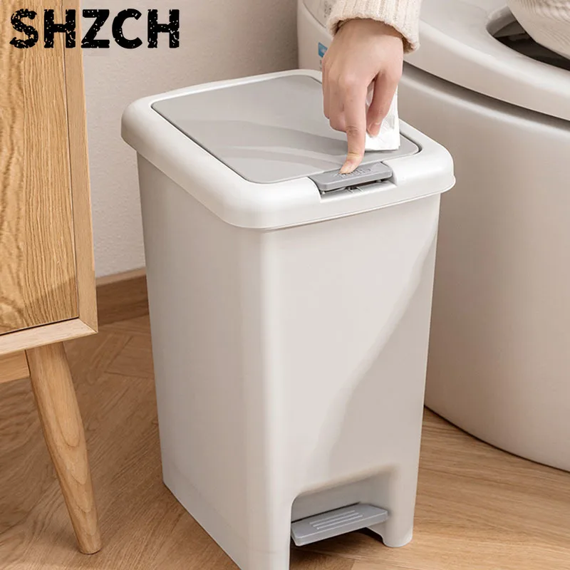 Large Large Size Foot-Operated Trash Can with Lid for Home, Bathroom, Kitchen & Bedroom - Simple and Stylish - Aliexpress Deal