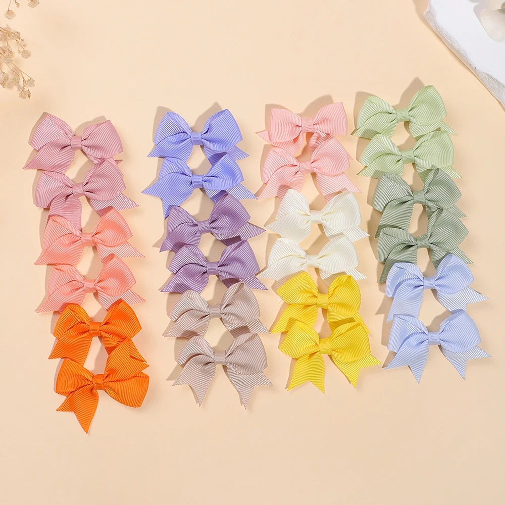 24pcs/set Bow Tail All Inclusive Hair Clips Cute Fashionable Solid color Hair Clips Headwear Hair Accessories Hair Clips