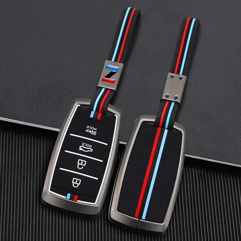 

Zinc Alloy Car Remote Key Case Cover Protective Shell Fob For HYUNDAI 2020 Genesis G70 G80 EQ900 G90 4 Bottons Car Accessories