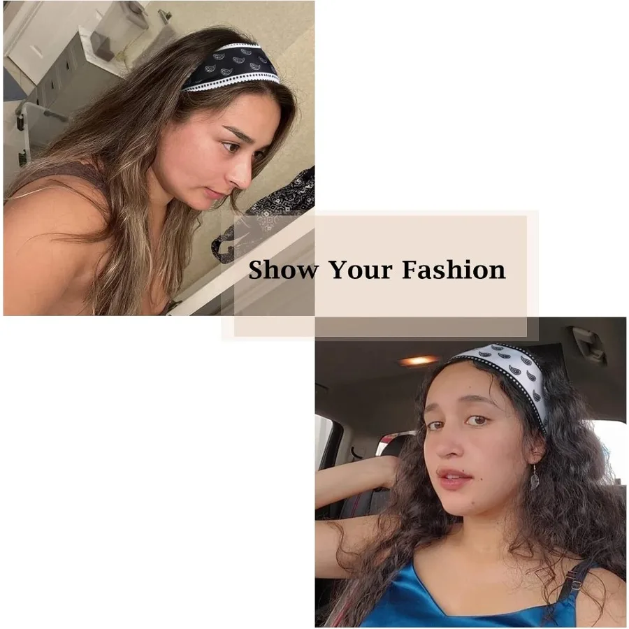 4 قطعة الأوشحة الموضة للنساء متعددة الوظائف بوهو الأوشحة Headbands وشاح من الساتان لحقيبة إكسسوارات الشعر مثالية ل عادية O