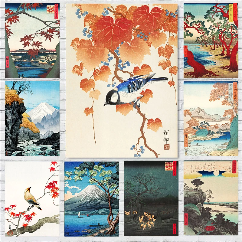 Affiche d'art sur toile vintage japonaise, Ukiyo-e, impressions, peinture murale, salon, décoration d'intérieur, photo, art mura