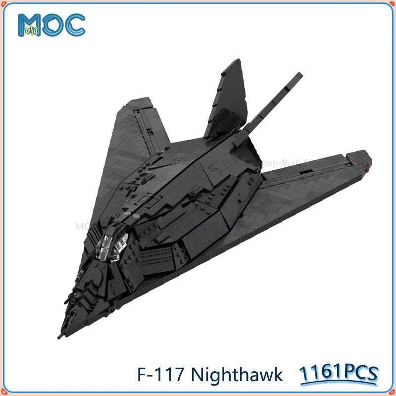 

F-117 Nighthawk Aircraft 1:40 Scale Model MOC Building Blocks DIY Assemble Bricks Creative Transportation Toys Gifts 1161PCS