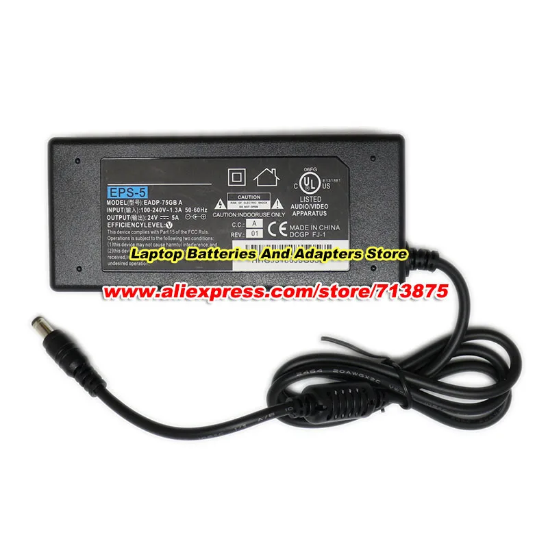 Genuine EPS-5 AC Adapter EADP-75GB A For LITEON 24V 5A 120W Power Supply with 5.5 x 2.5mm Power Adapter