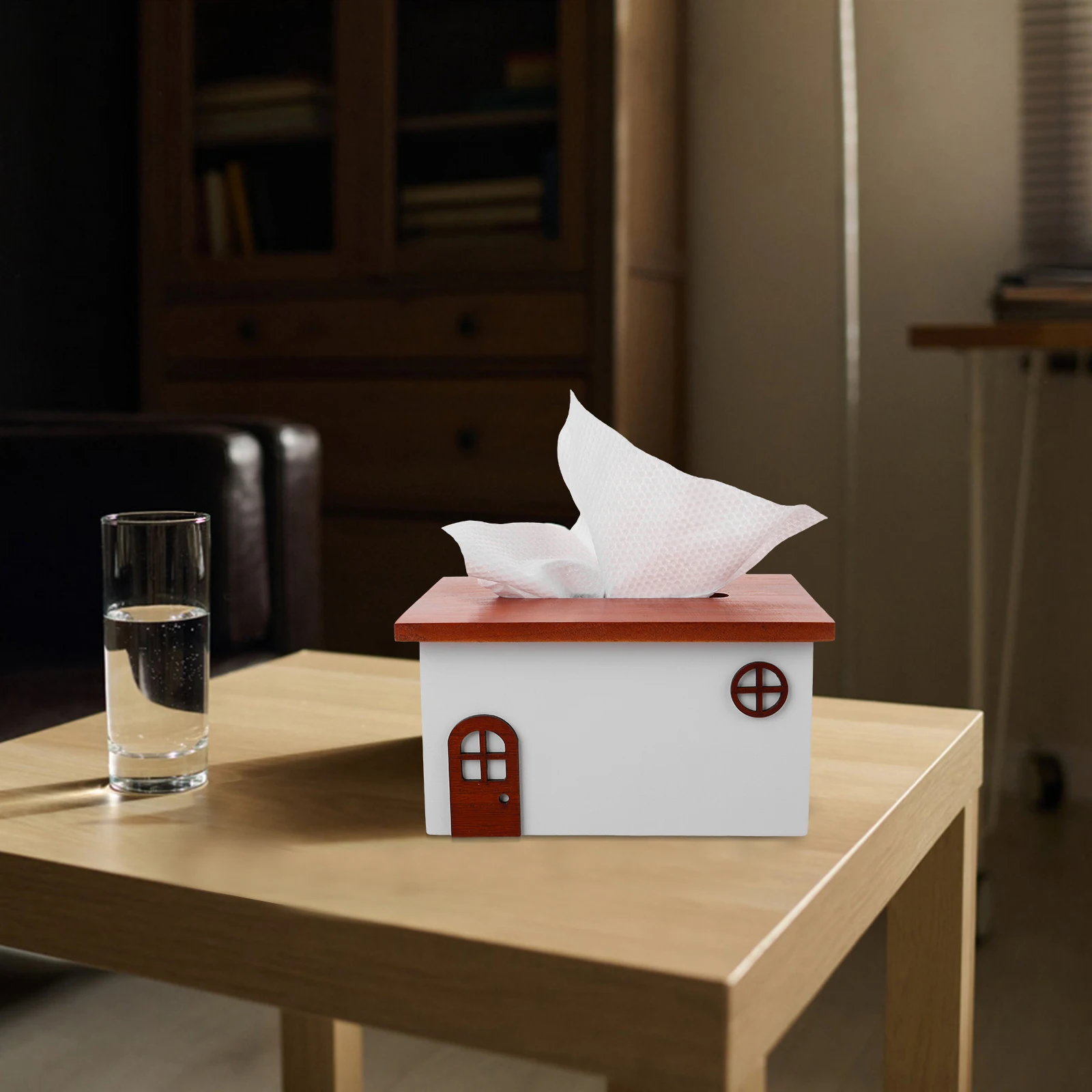

Rectangle Tissue Box Cover Storage Home Decor Paper Towel Container Napkin Holder Vintage Style Household Boxes