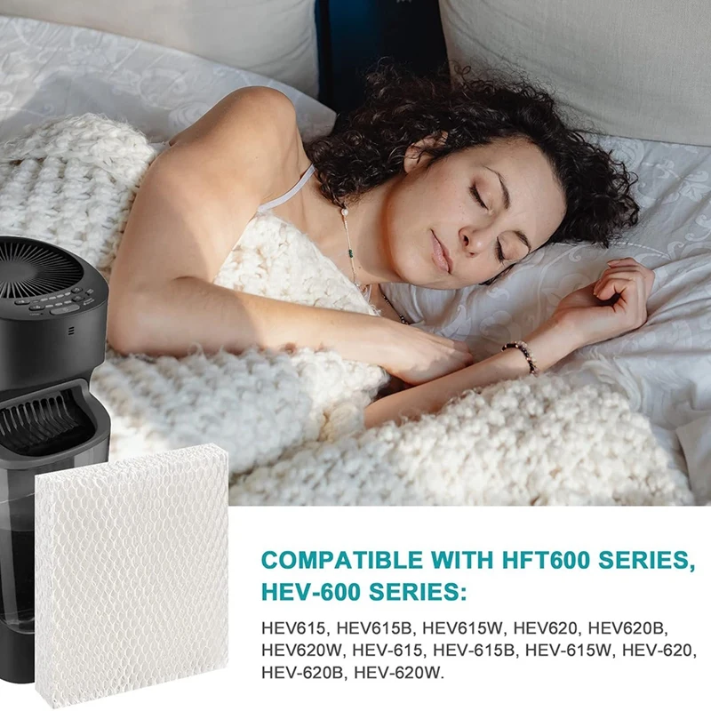 HFT600 Humidifier Wick Filter Replacement Parts For HFT600 Compatible With HEV615 HEV620 HEV615 W, HEV620, HEV620B, 6Pack