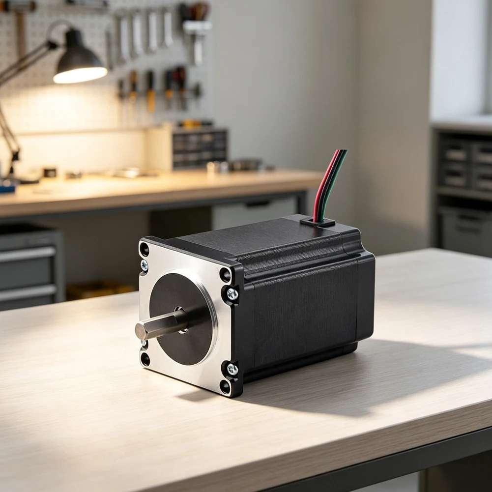 1pc High Torque Stepper Motor 56mm 24V With De-energized Brake For Cutting Machines Easy Installation
