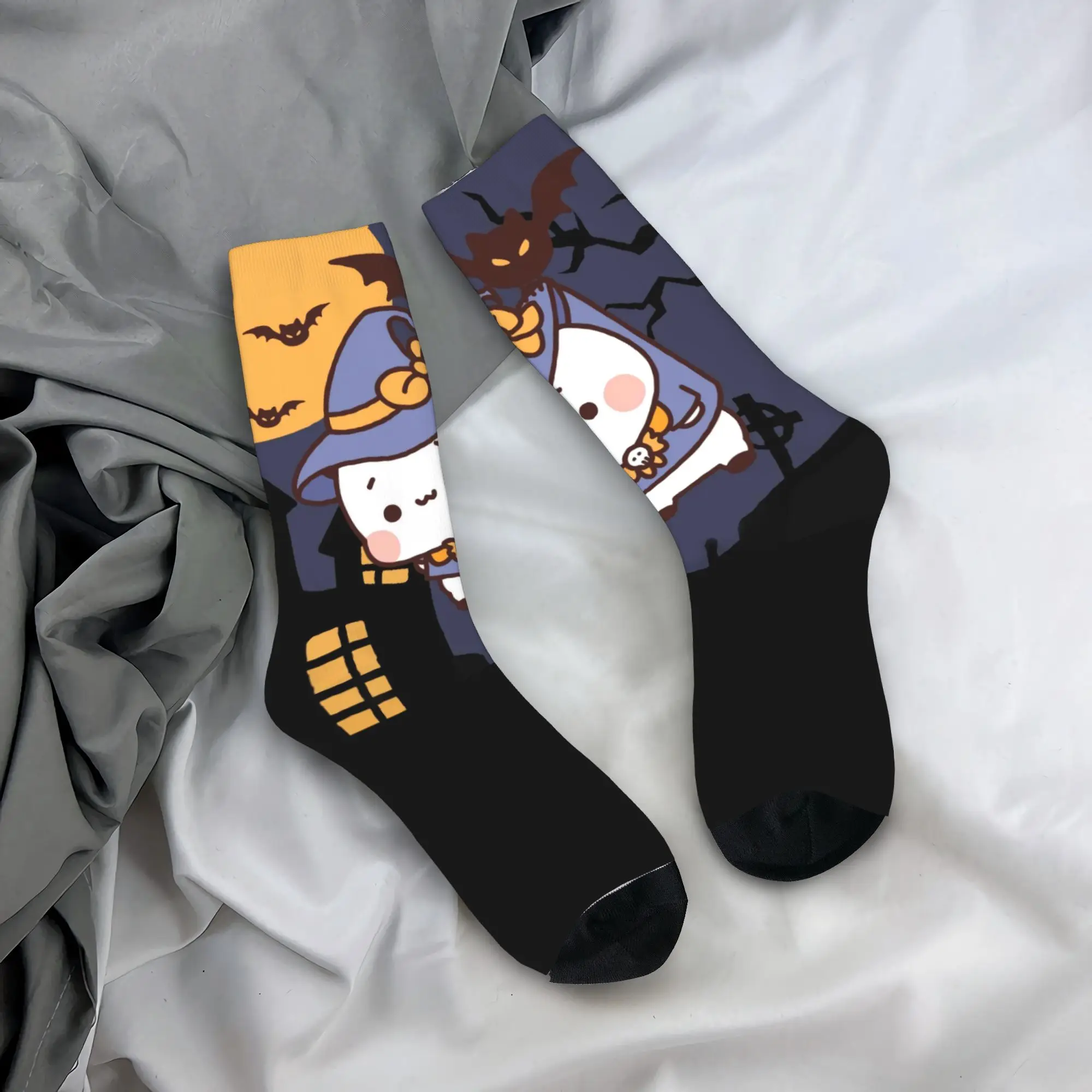 

Носки Bubu & Dudu на Хэллоуин, противоскользящие чулки, мужские качественные спортивные носки для бега, весенние забавные носки на заказ