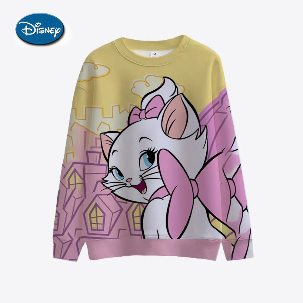 Wesołych Świąt Disney Mary Cat Jesień Harajuku Okrągły dekolt Casual Damska odzież sportowa z długim rękawem Top damski Y2K