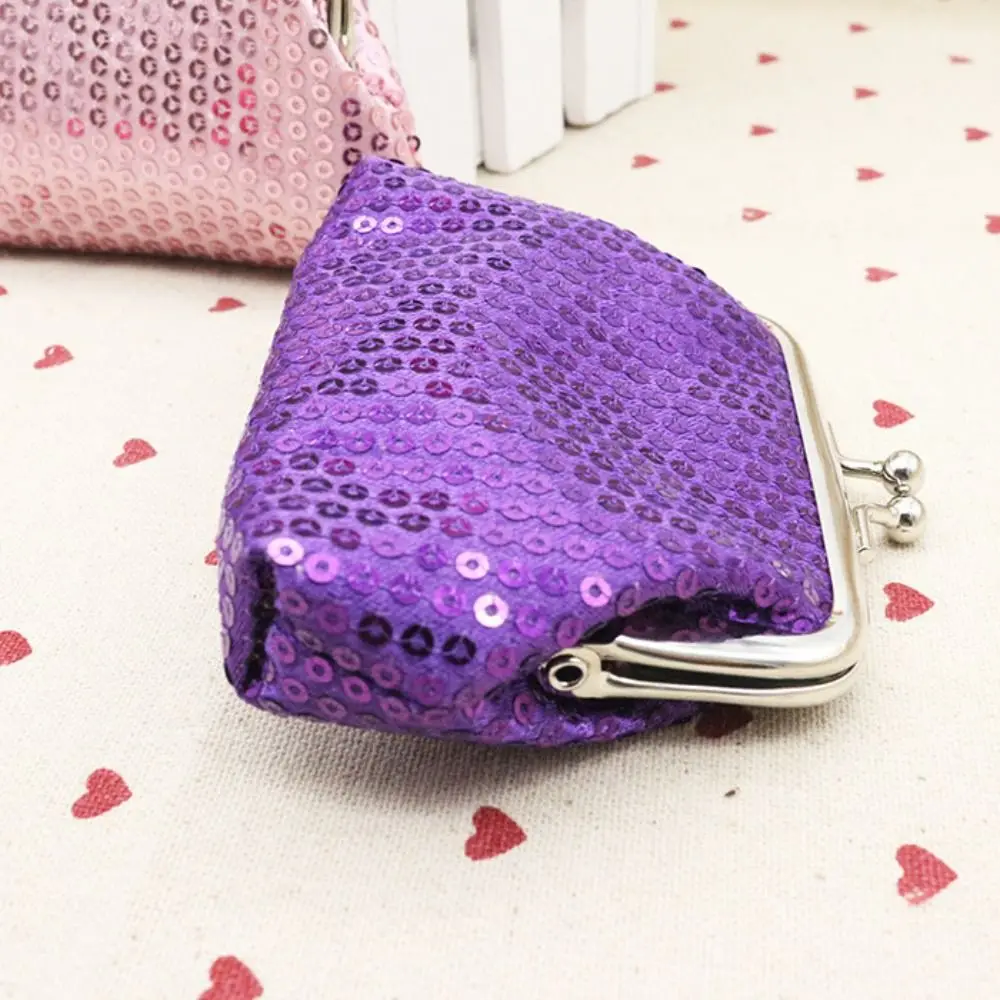 

Portable Card Holder Sequin Coin Purse Money Bag Storage Bag Small Purse Bag Kiss Clasp Lock Shiny Clutch Lipstick Bag Women