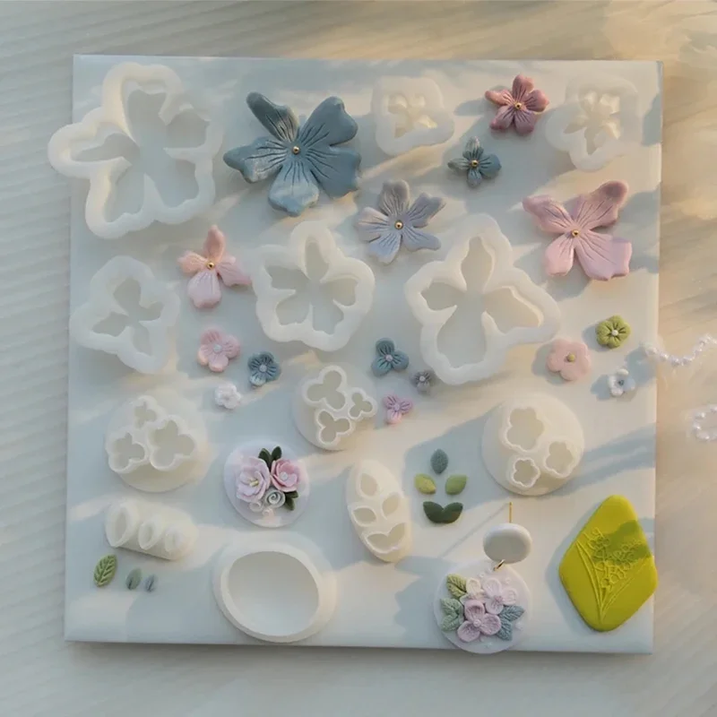 Irregular Mini Flower Earring Clay Mold Jewelry Handmade Cutting Mould Flower Petals Polymer Clay Cutters Pendant Making Tools