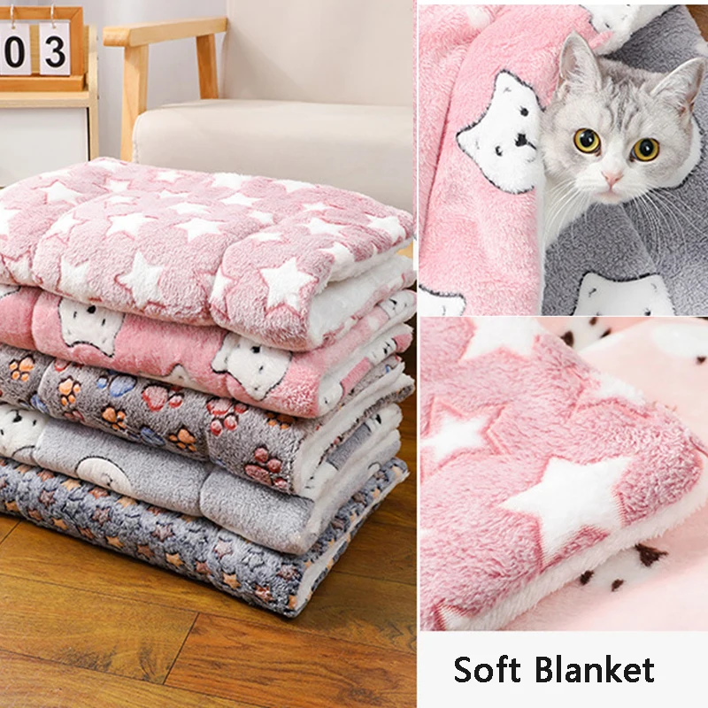 Thicken Cat Mat Breathable Flannel Cat Sleeping Mat Soft Dog Cushion for Small Dog Winter Warm Cat Blanket