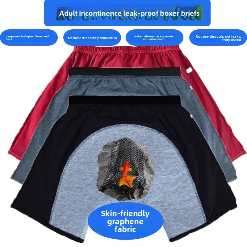 

Incontinence Briefs for Seniors Bedridden Men Women Waable Leakproof Underwear Adult Diapers ort Pants Cotton Boxer Briefs