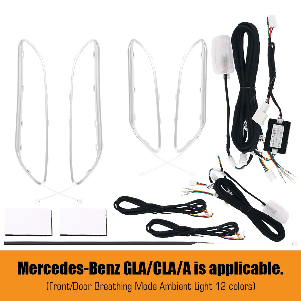 Led 12/64 Kleuren Omgevingsverlichting Voor Mercedes-Benz A/CLA W176/CLA W117/GLA W156 Led Auto Ventilatieopeningen Turbine Nozzle Versieren Verlichting