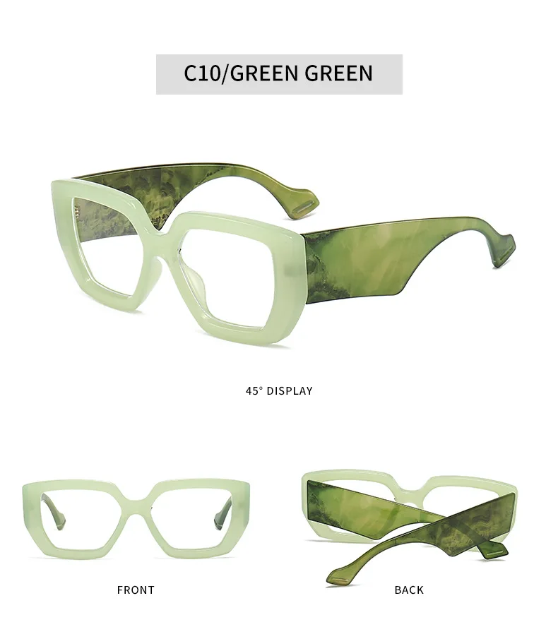 Dicken Rahmen übergroße quadratische Brille für Frauen Mode optische klare transparente Linse Brillen Computer schwarze Brille Retro – Detail 15