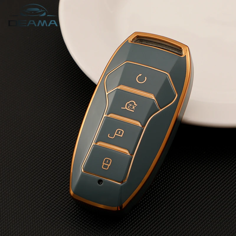 For BYD Song Plus Atto 3 Han EV Tang DM Qin Seal Dolphin TPU Car Key Case Cover Remote Fob Holder Key Accessories