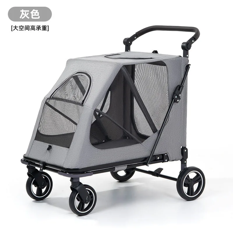 Pet Cart Medium Large Dog Cat Out Trolley One-click Folding Elderly Dog Cart