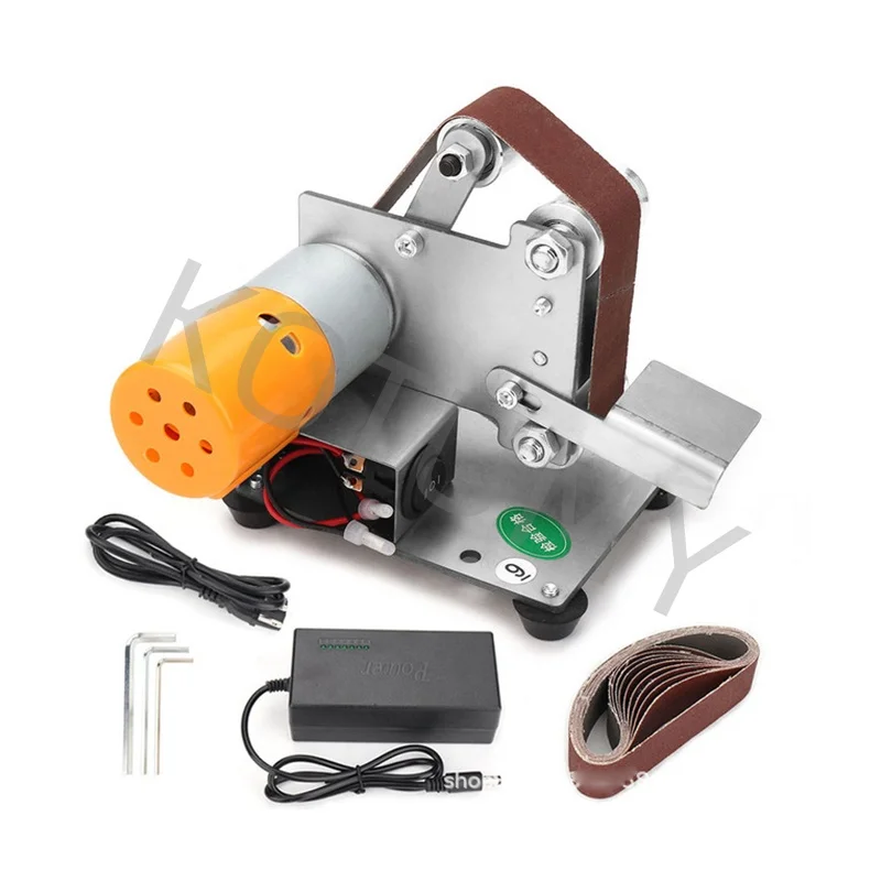 110V/220V Desktop Vertical Mini Electric Abrasive Belt Sandpaper Polishing Machine DIY Angle Grinder Sharpening Machine