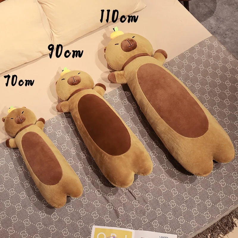 Kawaii Capibara Plush Toy Pencil Animals Stuffed Toy Soft Fluffy Sleeping Pillow Cushion Girls Children Birthday Gift Home Decor