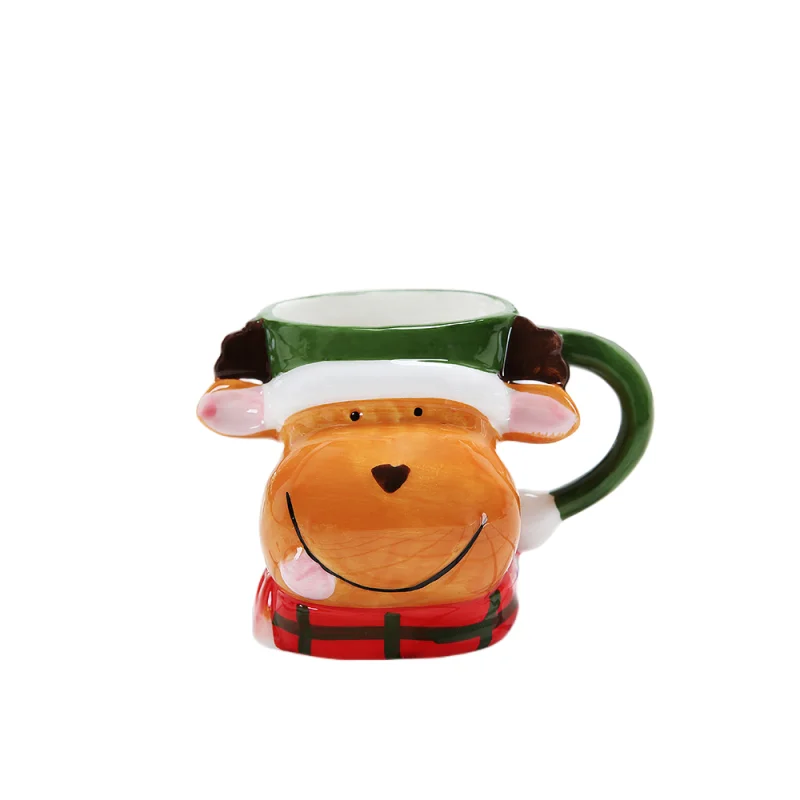 400ml Ceramic Christmas Cup Couple Gift Cartoon Animal Santa Claus Elk Mug Snowman Penguin Coffee Milk 3D Water Cups