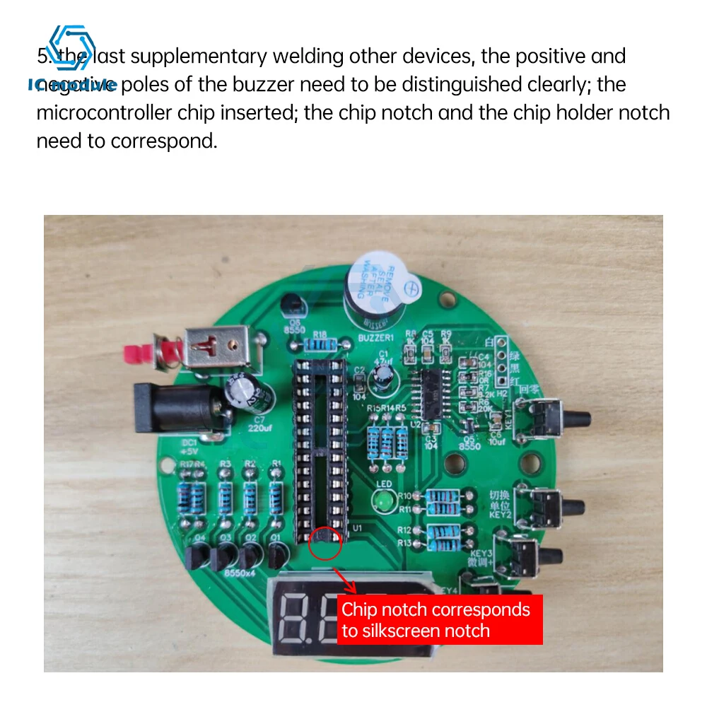 Kit de bricolaje báscula electrónica 51 microcontrolador Kit de práctica de soldadura DC5V tubo Digital Circular HX711 Kit de báscula electrónica hecha a sí misma