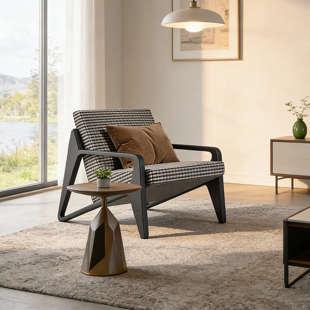 #Luxury Modern Solid Wood Armchair Comfortable Upholstery Dining Chair Nordic Style Living Room Bedroom Office Use