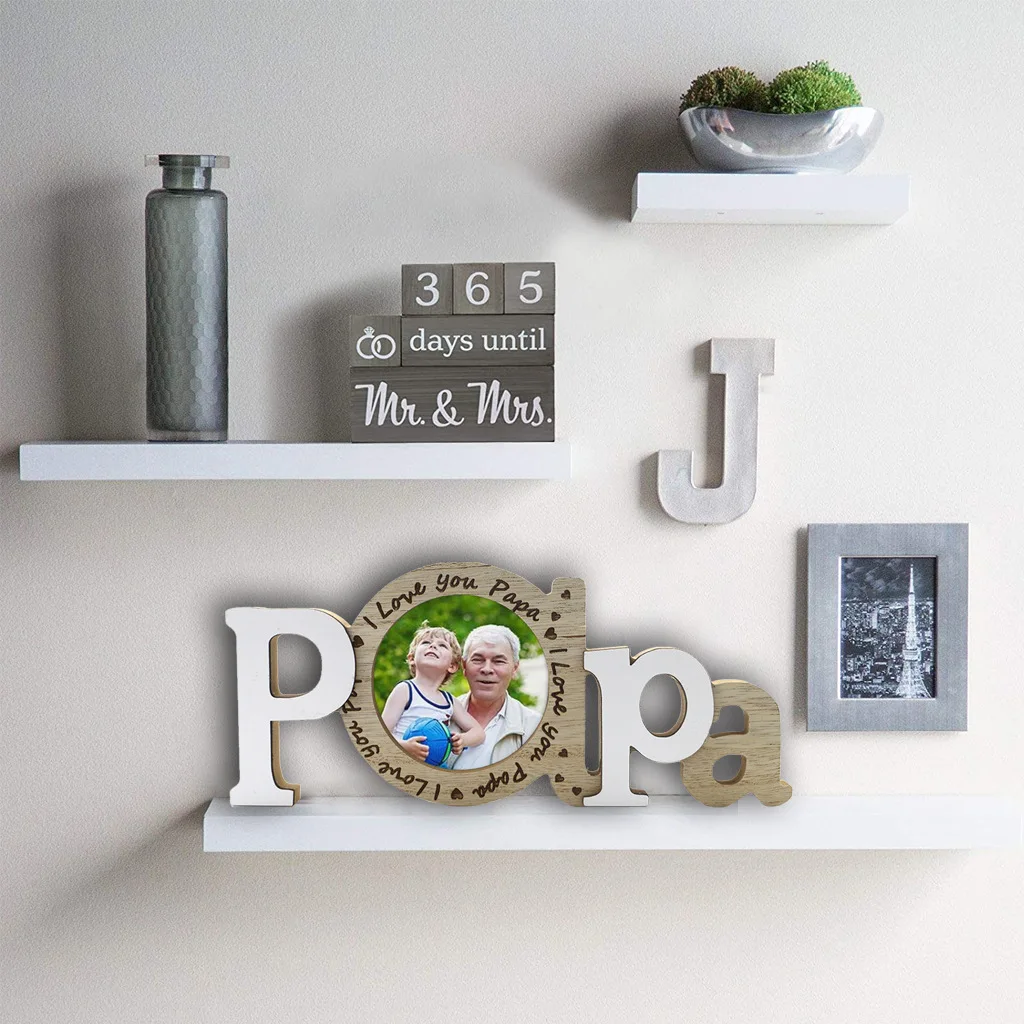 Household Photo Frame Wooden Photo Frame Fathers Day Gift Desktop Photo Frame Photo Display Frame Home Photo Frame