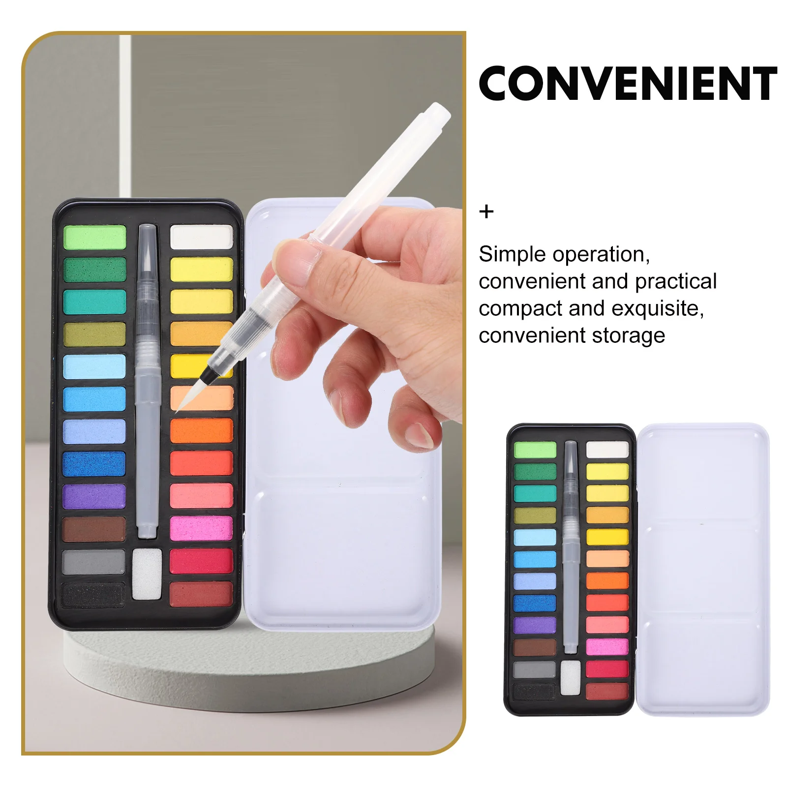 Solid Watercolor Portable Set Paint Accessory Multifunction Professional Kit Plastic Multi-function Painting