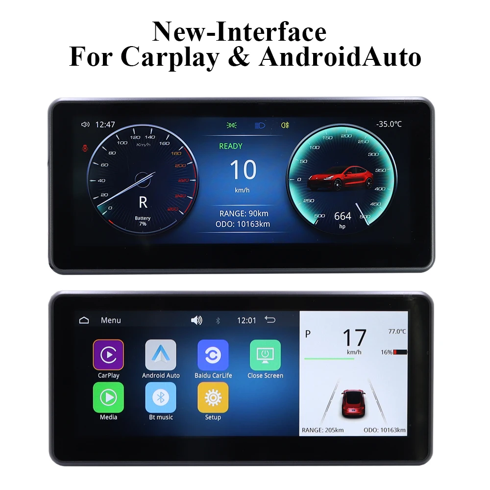 T007 Smart Meter for Tesla Vehicle-mounted Smart Screen Monitor Dashboards Modules LCD Instrument Panel