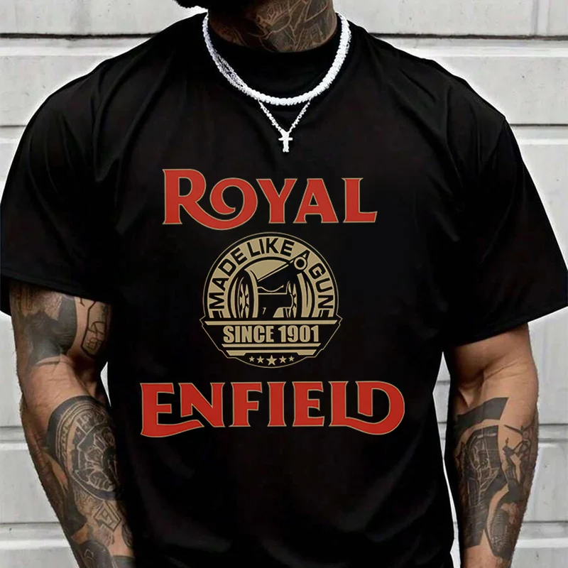 

Motorcycle Royal Enfieid Riding T-Shirt For Riders Men's And Women's Fashion Casual High Quality Round Neck Tshirt Tee 2026