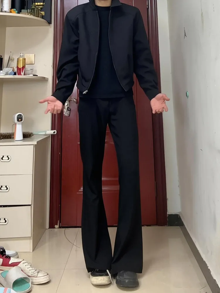 

Cleanfit Bla Knife Flared Casual Pants Men's High Street Slim Straight Leg Lengthening Leisure Trousers