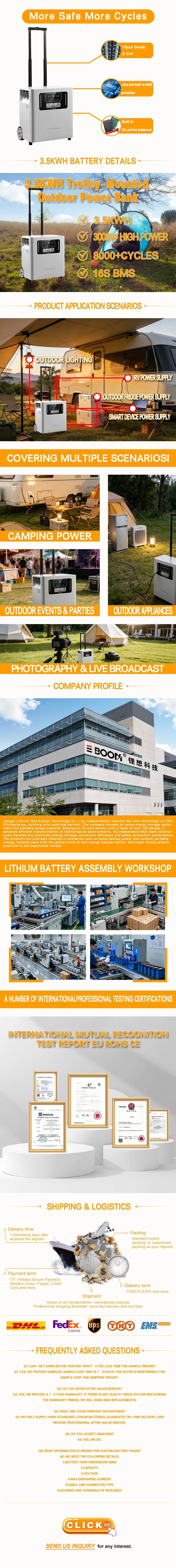 EBOOM Portable Outdoor LiFePO4 Energy Storage Battery Pure Sine Wave Jump Starter RV Port-MPPT Charging External Battery Camping view 6