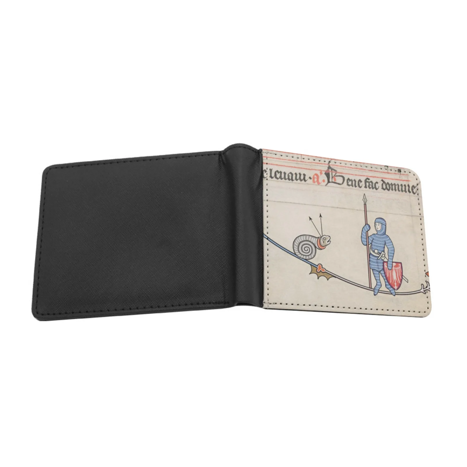 Medieval Snail Vs Armed Knight 1302 Wallet For Men Pu Leather Money Purse Credit Card Wallet Gifts Medieval Snail Knight