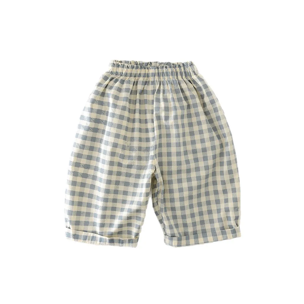 Pantalon ample en coton pour bébés garçons, à la mode, décontracté, à carreaux, jambes larges, vêtements pour nourrissons, nouvelle collection printemps 2026