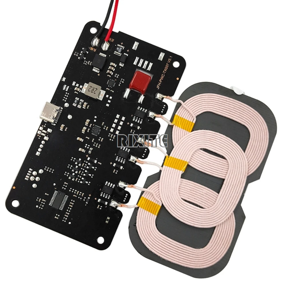 20W Type-C Qi Wireless Charger Transmitter Module Circuit Board Charging Coil 5V 9V 12V DIY Car Phone PCBA Circuit Board