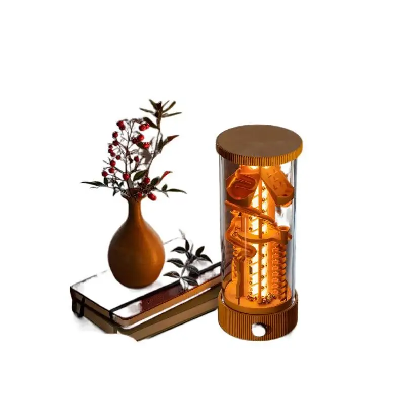 

Tuozhu 3D Printing Maker Treasure House Creative Model Components 360° Rotating Light Marble Tower Marble track