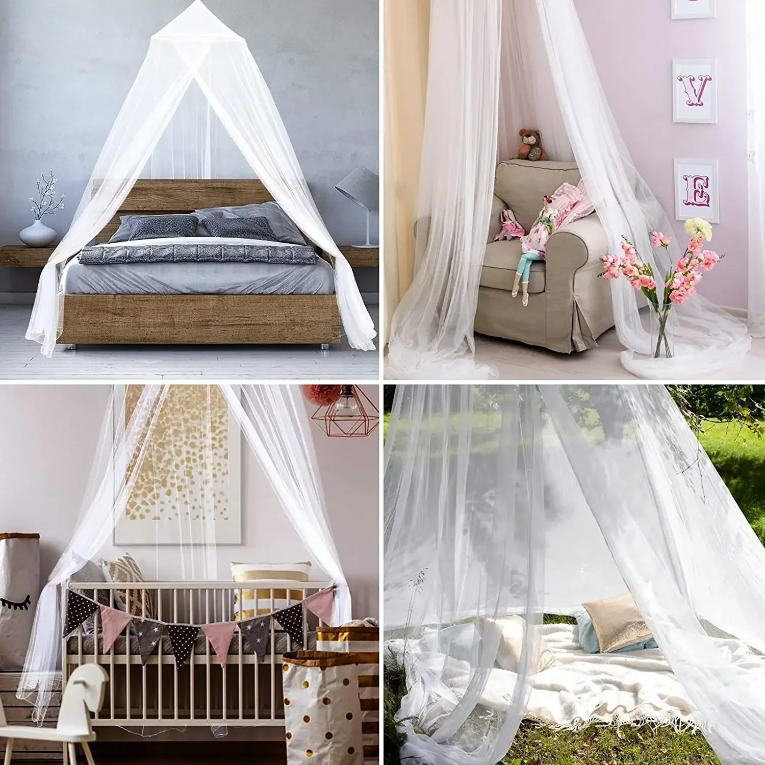 Mosquito Mesh Net Large Dome Hanging Mosquito Net Bed Net Tent Fly Insect Repellent Protection Home for Bed Canopy Dropshipping view 6