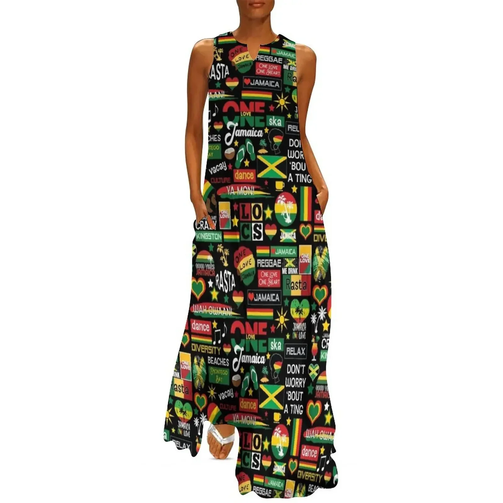 

Jamaica One Love Culture Pattern Long Dress sexy dress Long dress Clothing