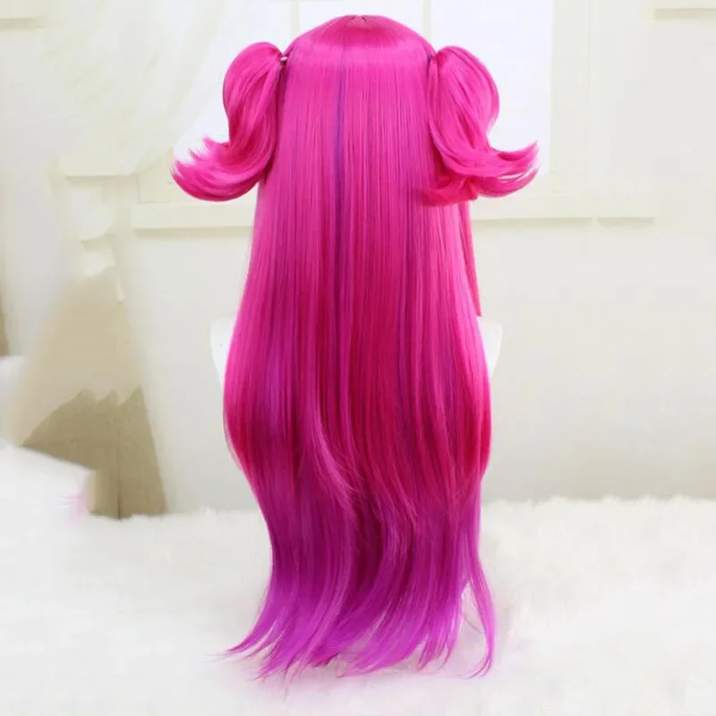 วิกคอสเพลย์ Alune เหล็กหัวใจสำหรับผู้หญิงผู้ใหญ่หางม้าสีชมพูยาวทนความร้อนวิกผมปลอมปาร์ตี้ฮาโลวีนเครื่องประดับแต่งกาย