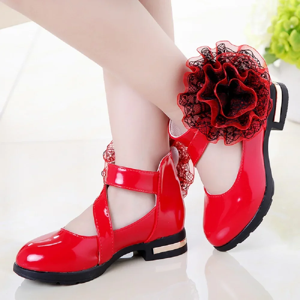 Girls leather princess shoes 2021 spring autumn children\'s shoes school girl casual footwear teenage wedding party dance shoes