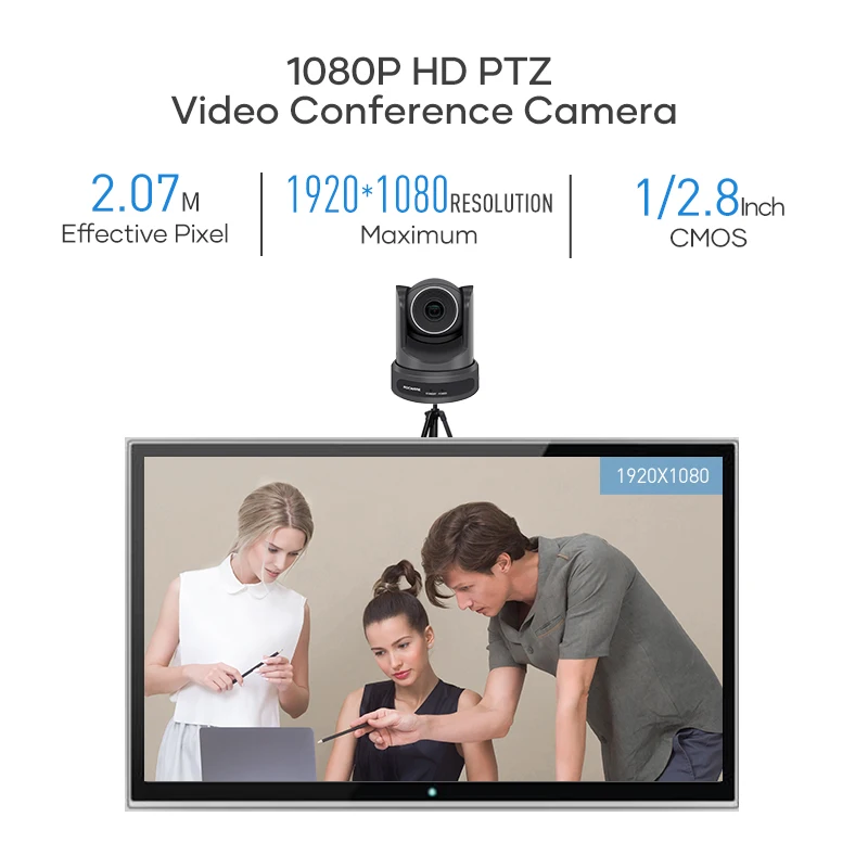 Telecamera per conferenze PTZ Video HD USB 10X + 16X Zoom digitale per educare l\'attrezzatura per riunioni di lavoro dal vivo insegnamento remoto