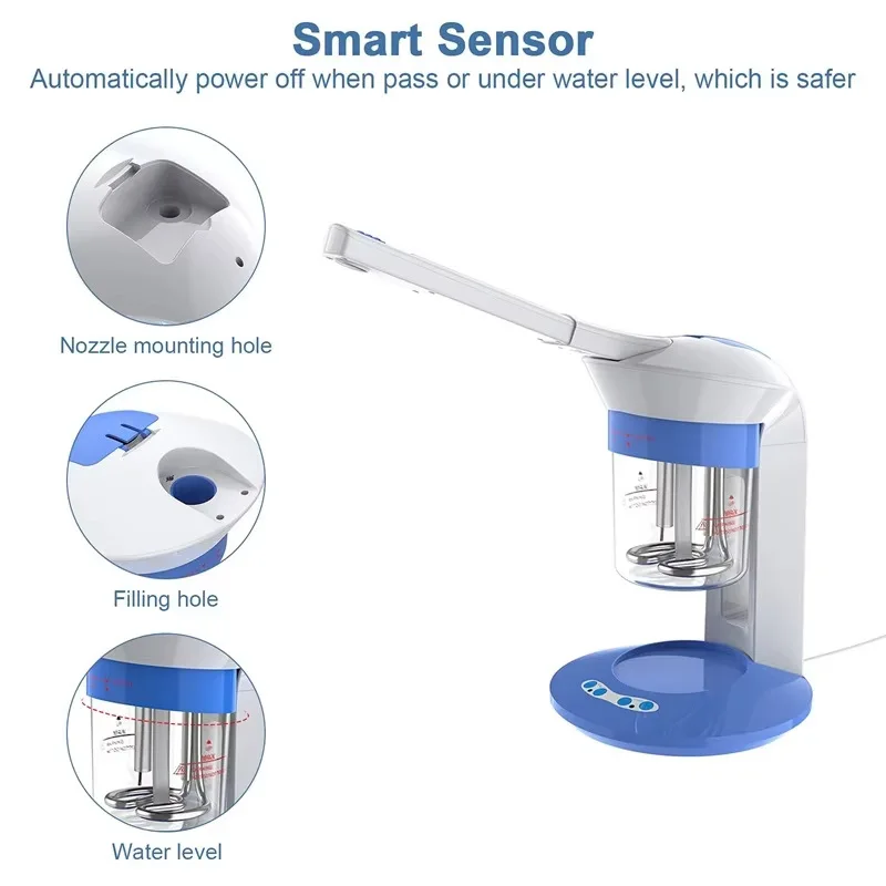 Home Desktop Facial Steamer Ionic Hot Mist Sprayer Moisturizing Face Steam Machine for Skin Care