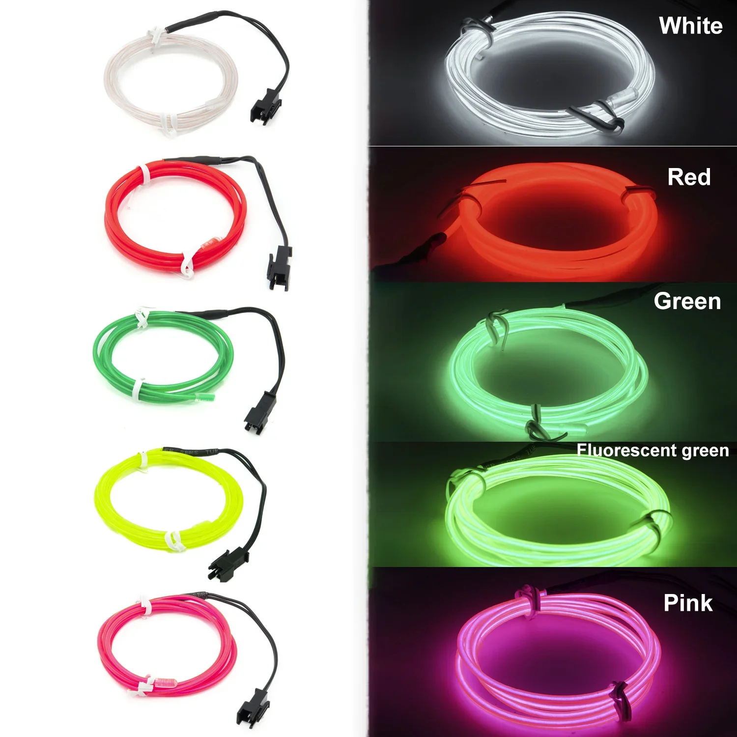 EL Wire Neon Lights Strip LED Christmas Party Decor Light Room DIY Costumes Clothing Flexible EL Wire Rope Tube