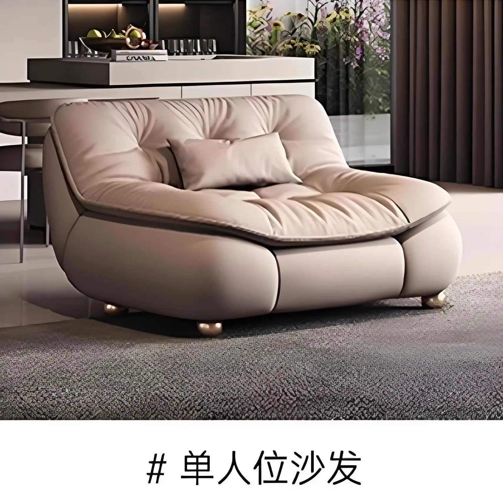 Modern light luxury cream style, down sailboat real top layer cowhide sofa, living room villa pull button