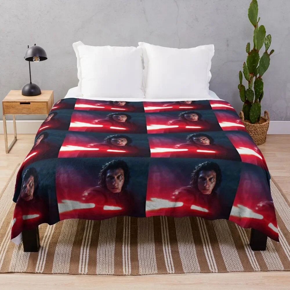 

Adam Driver with Saber Edit Throw Blanket manga Loose Sofas Blankets