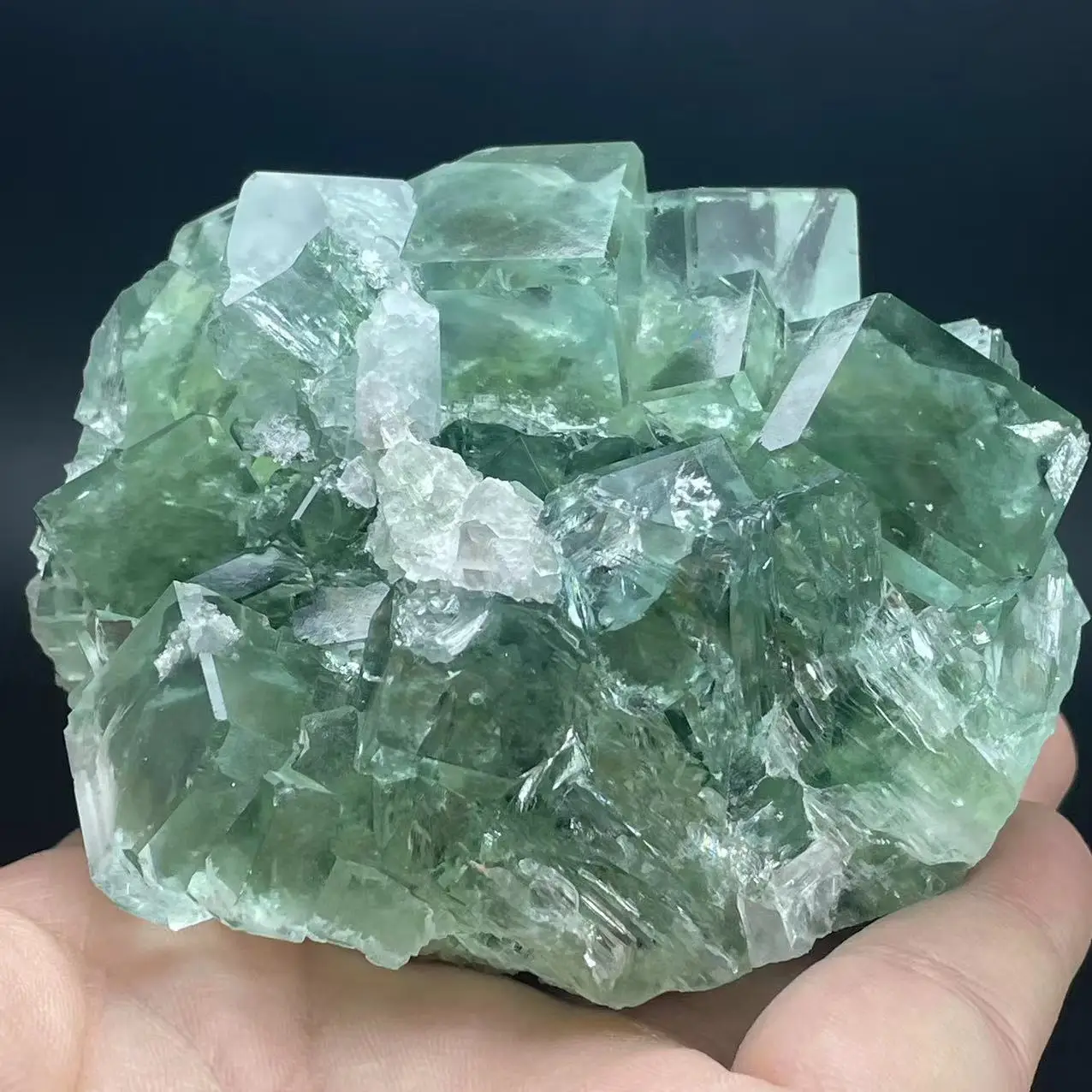 new! 100% Natural Premium Green Fluorite Crystal Cube Transparent Clean Healing Crystal from Xianghualing