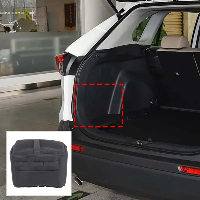 

Suetlcoity для Toyota Toyota RAV4 2020-2024, ткань Оксфорд, черный багажник автомобиля, правая боковая сумка, сумка для хранения багажника, аксессуары для интерьера