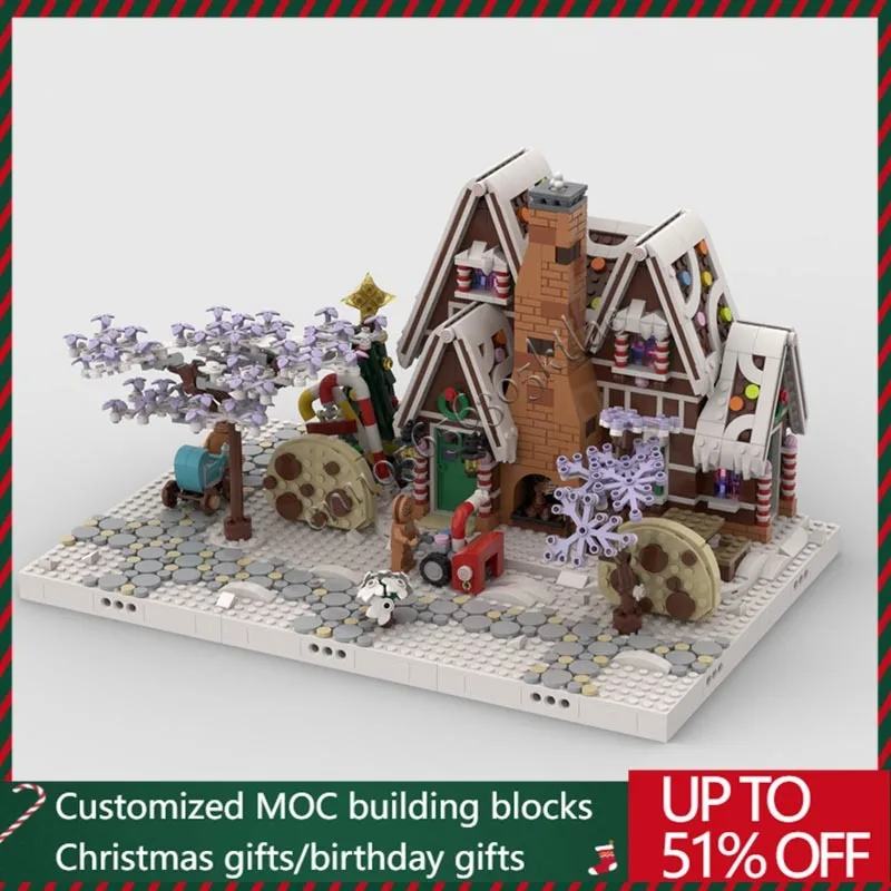 

Настроить зимнюю деревня серии пряничный домик модель здания DIY блок детский сборочный набор игрушка подарки на день рождения MOC-10267