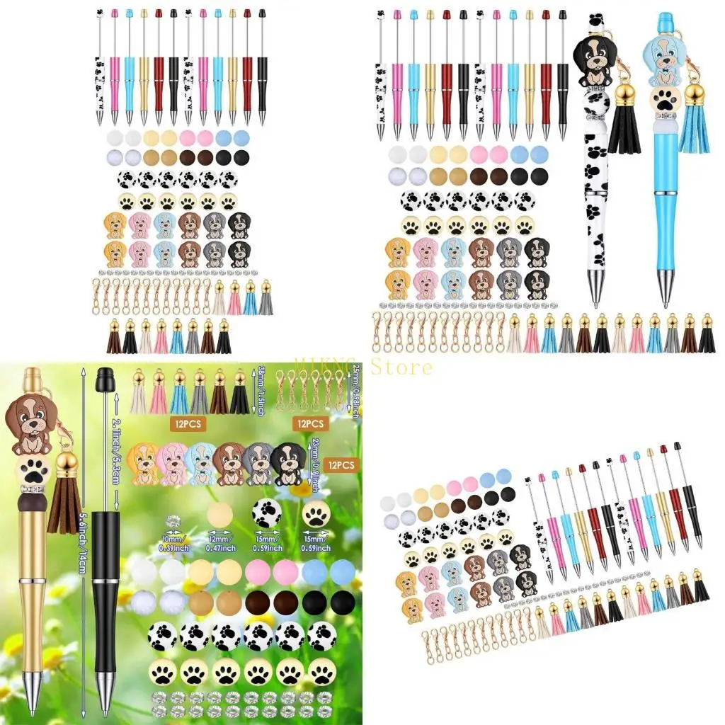 

12x шариковая ручка из бисера «сделай сам» с кисточками, наборы ручек из бисера в виде животных для женщин, лучшая распродажа